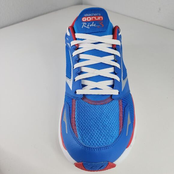 Skechers GOrun Ride 3 Running Shoes Blue Red White Men’s Size 13 Lightweight - Picture 10 of 13